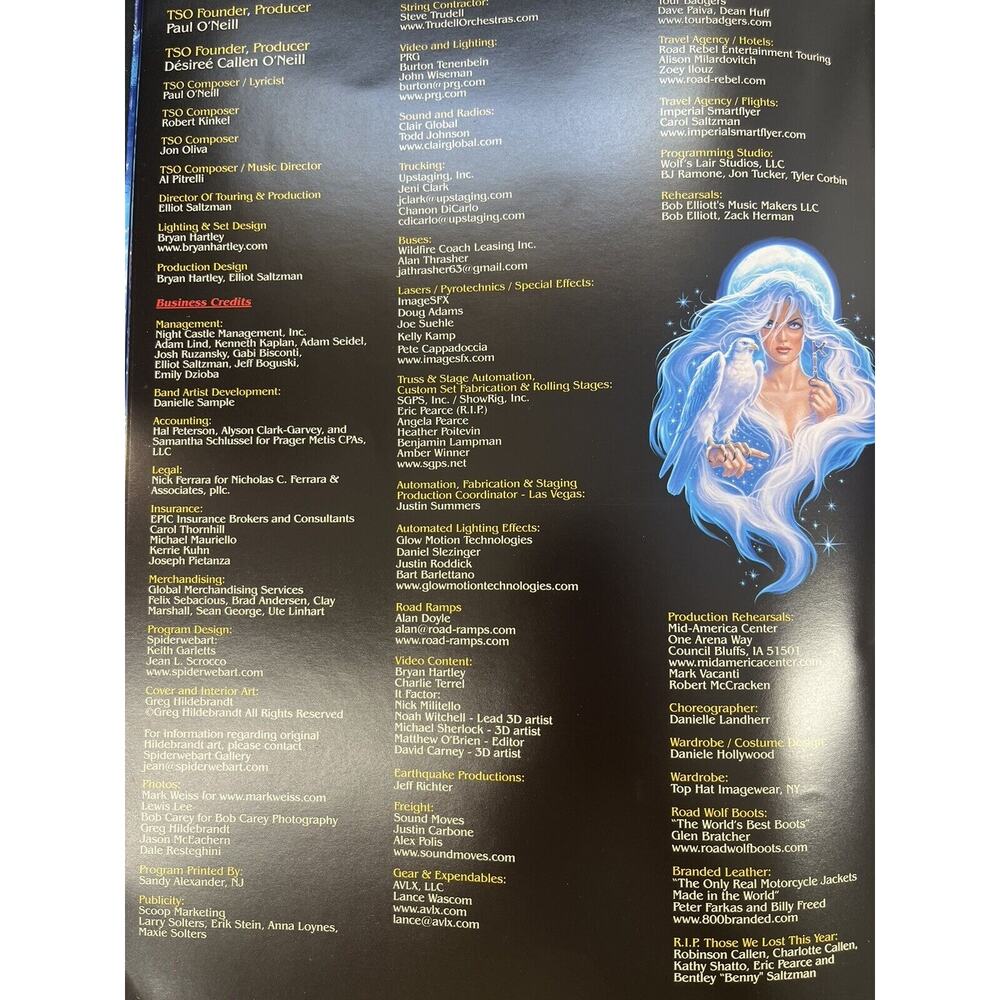 Trans Siberian‎ Orchestra Winter Tour 2022 official tour book Poster Included - Picture 9 of 10